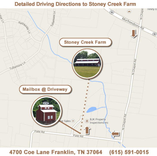 Map & Directions Stoney Creek Farm