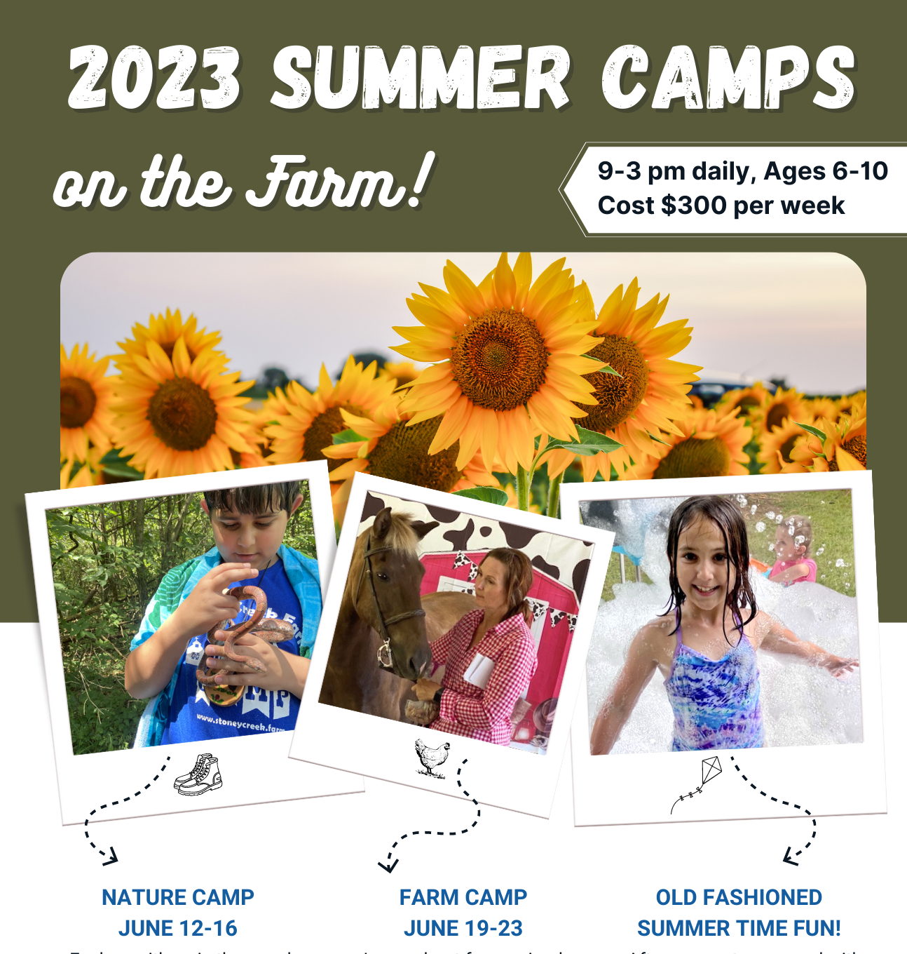 2023 Summer Camps for Kids Stoney Creek Farm